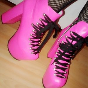 Hot Pink Platform Booties